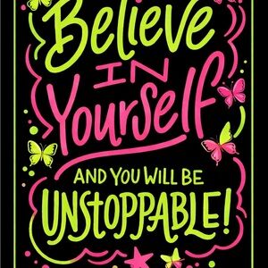 Believe In Yourself Neon Inspirational Print
